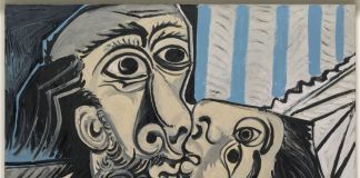 Pablo Picasso, Le Baiser, Mougins, 26 octobre 1969, olio su tela, 97 x 130 cm. Musée national Picasso, Parigi. Photo © RMN-Grand Palais – Adrien Didierjean © Succession Picasso 2021