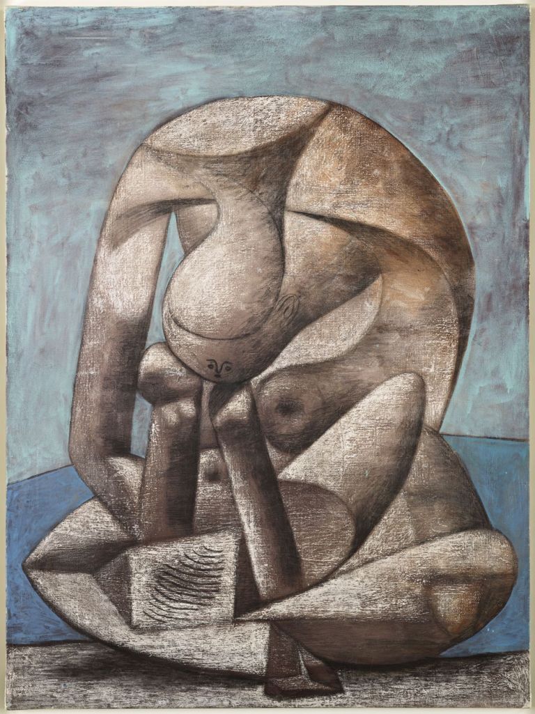 Pablo Picasso, La Grande Baigneuse au Livre, Paris, 18 febbraio 1937, olio su tela, 130 x 97,5 cm. Musée national Picasso, Parigi. Photo © RMN-Grand Palais – Mathieu Rabeau © Succession Picasso 2021