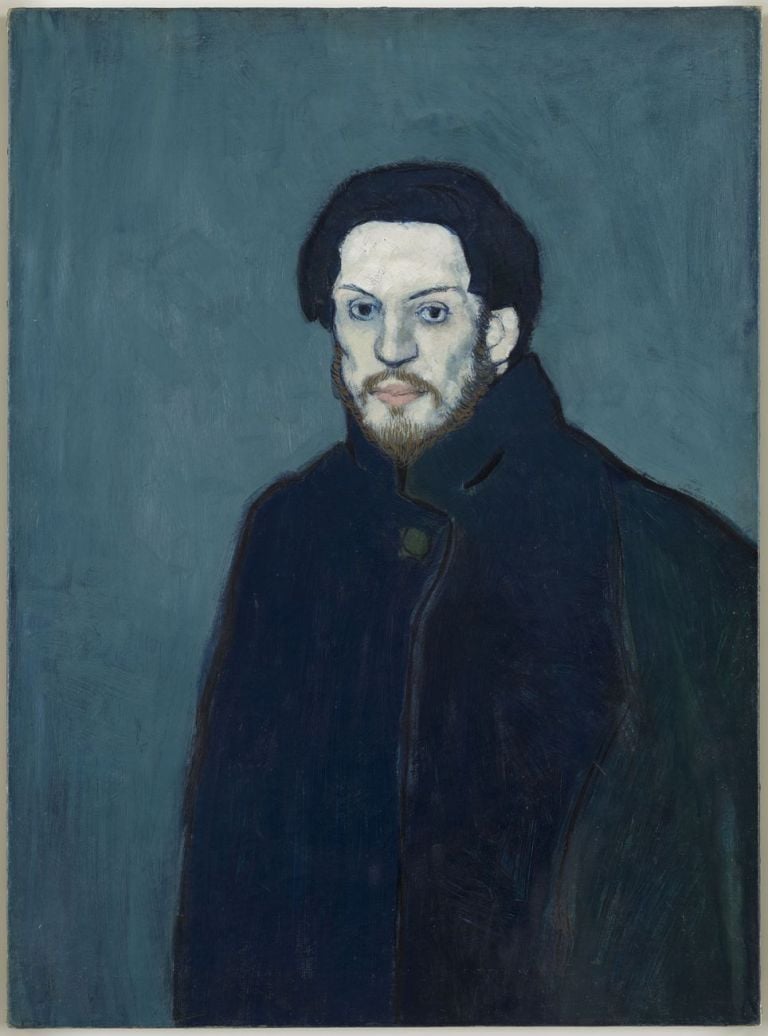 Pablo Picasso, Autoportrait, Paris, inverno 1901, olio su tela, 81 x 60 cm. Musée national Picasso, Parigi. Photo © RMN-Grand Palais – Mathieu Rabeau © Succession Picasso 2021