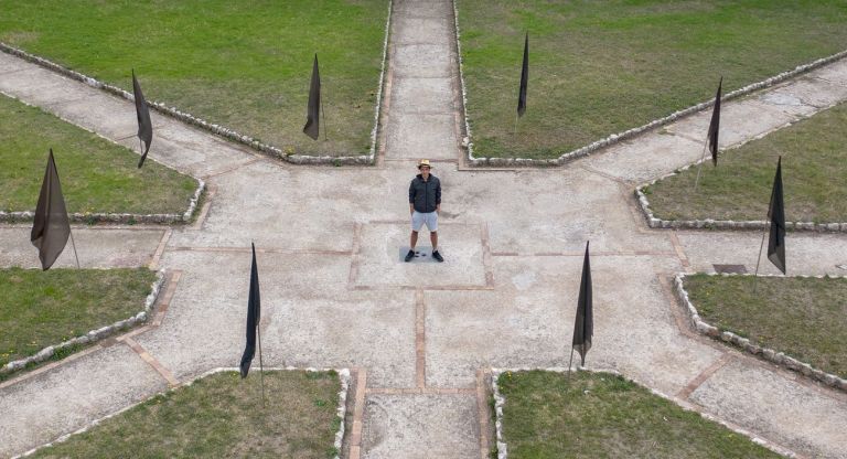 Paolo Cirio, Climate Tribunal in Capri. Installation view at Certosa di San Giacomo, Capri 2021. Photo credits Amedeo Benestante