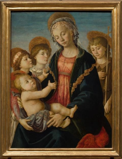 Sandro Botticelli Madonna col Bambino San Giovannino e due angeli 1468 Inv 1890 L’opera di Botticelli della Galleria dell’Accademia di Firenze in Austria per una grande mostra