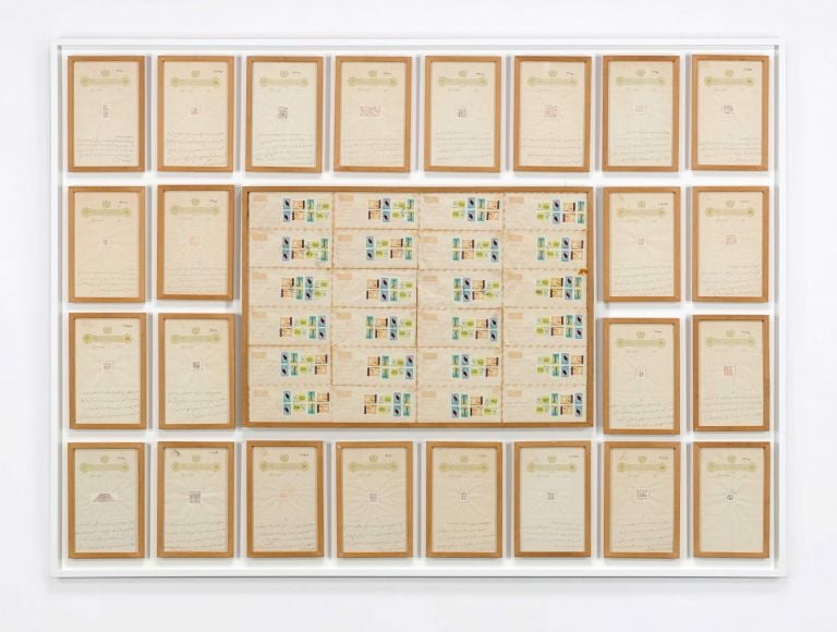 Alighiero Boetti, Lavoro postale (permutazione), 1973. Courtesy of Sotheby's