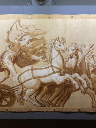 AMART 2021. Disegno di Giuseppe Buffetti che riproduce il Trionfo di Lucio Emilio Paolo di Domenico Brusasorzi a Palazzo Fiorio della Seta. Galleria Subert. Photo Lorenzo Aldini
