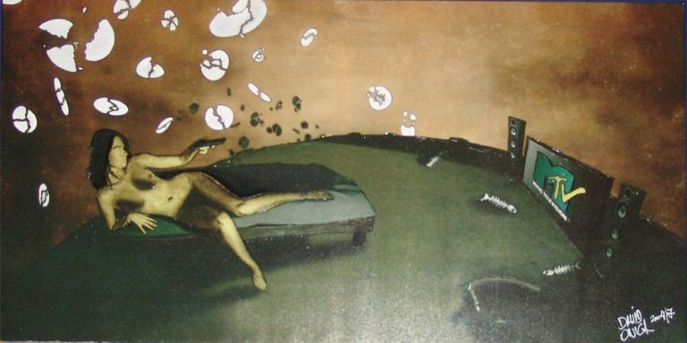David Onica, Sunrise with broken plates, 2004