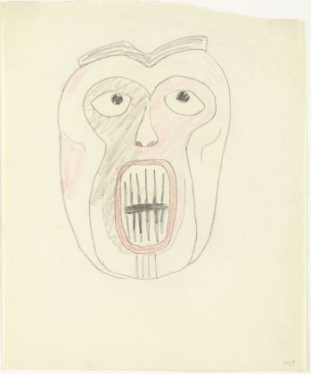 Emil Nolde, Maske, 1911 12, matita su carta, 47x37 cm. Nolde Foundation Seebüll