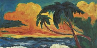 Emil Nolde, Palmen am Meer, 1914, olio su tela, 70 x 110 cm. Nolde Foundation Seebüll
