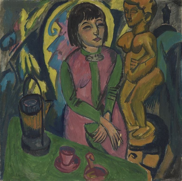 Ernst Ludwig Kirchner, Sitzende Frau mit Holzplastik, 1912. Photo Travis Fullerton © Virginia Museum of Fine Arts