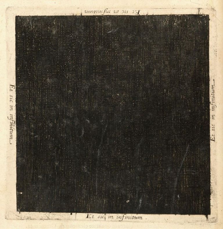 Et sic in infinitum. Immagine tratta da Robert Fludd, Utriusque cosmi maioris scilicet et minoris metaphysica,physica atque technica historia (1617)