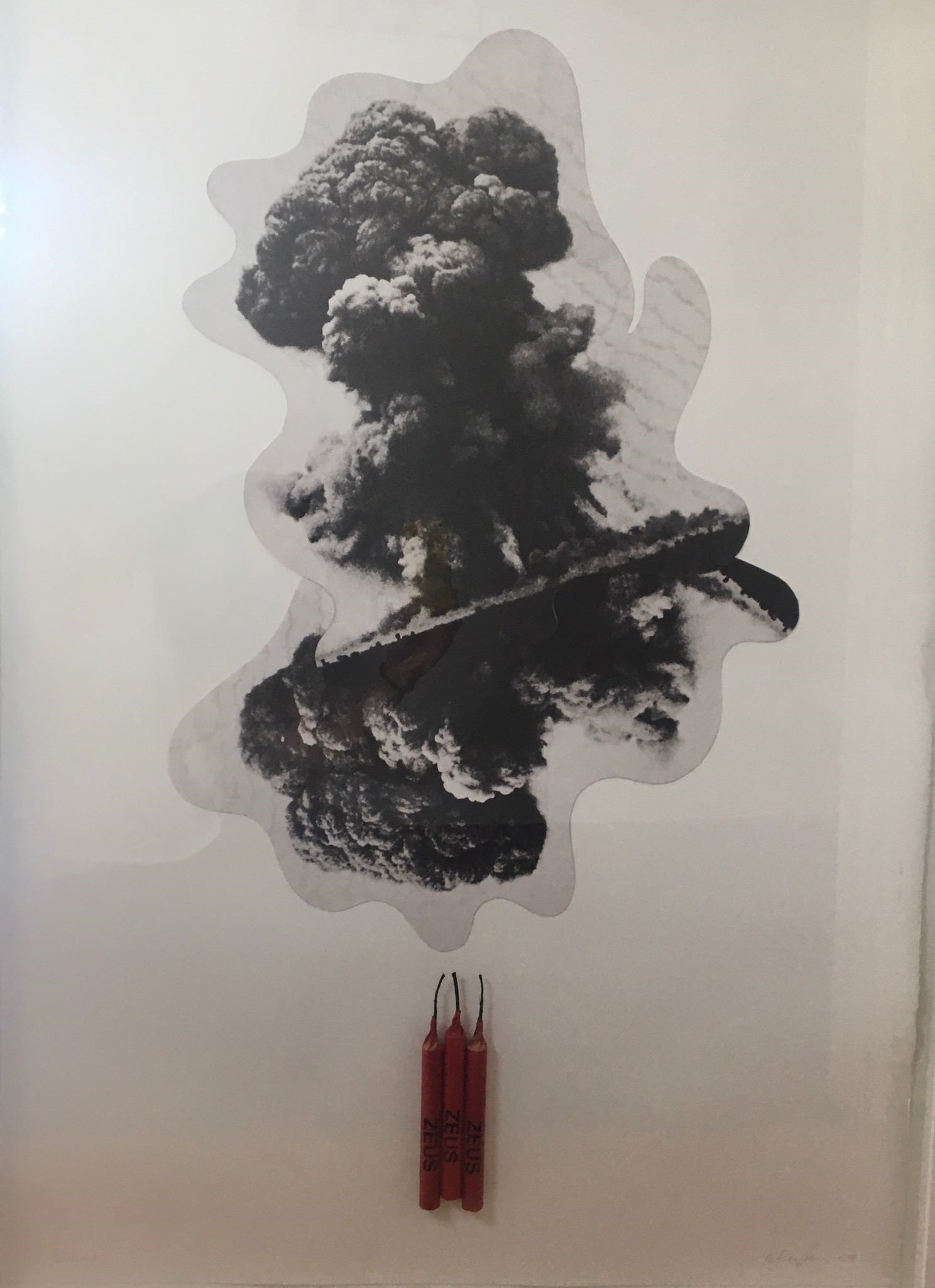 Felice Levini, Zeus, 2018, tecnica mista su carta, 73x103 cm
