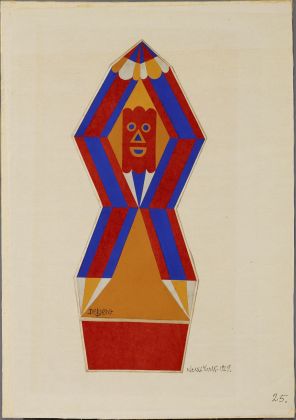Fortunato Depero, Figura di matite (Bozzetto per costruzione pubblicitaria Uomo matita), 1929, Mart, Fondo Depero