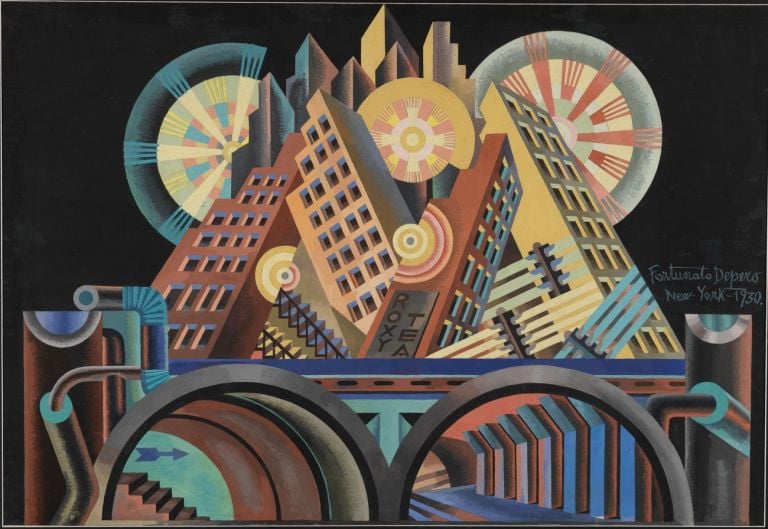 Fortunato Depero, Grattacieli e tunnel, 1930, Mart, Fondo Depero