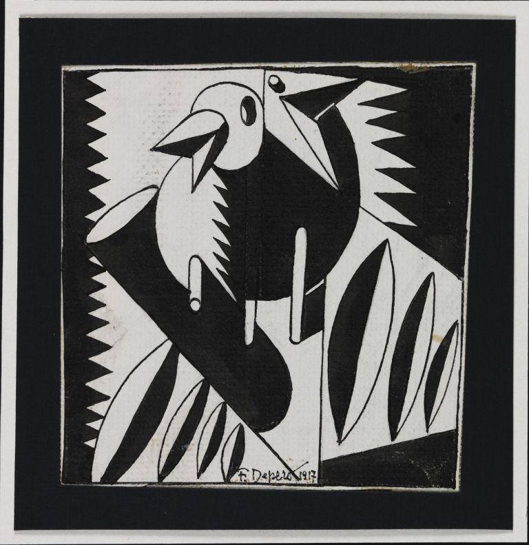 Fortunato Depero, Pappagalli, 1917, Mart, Fondo Depero