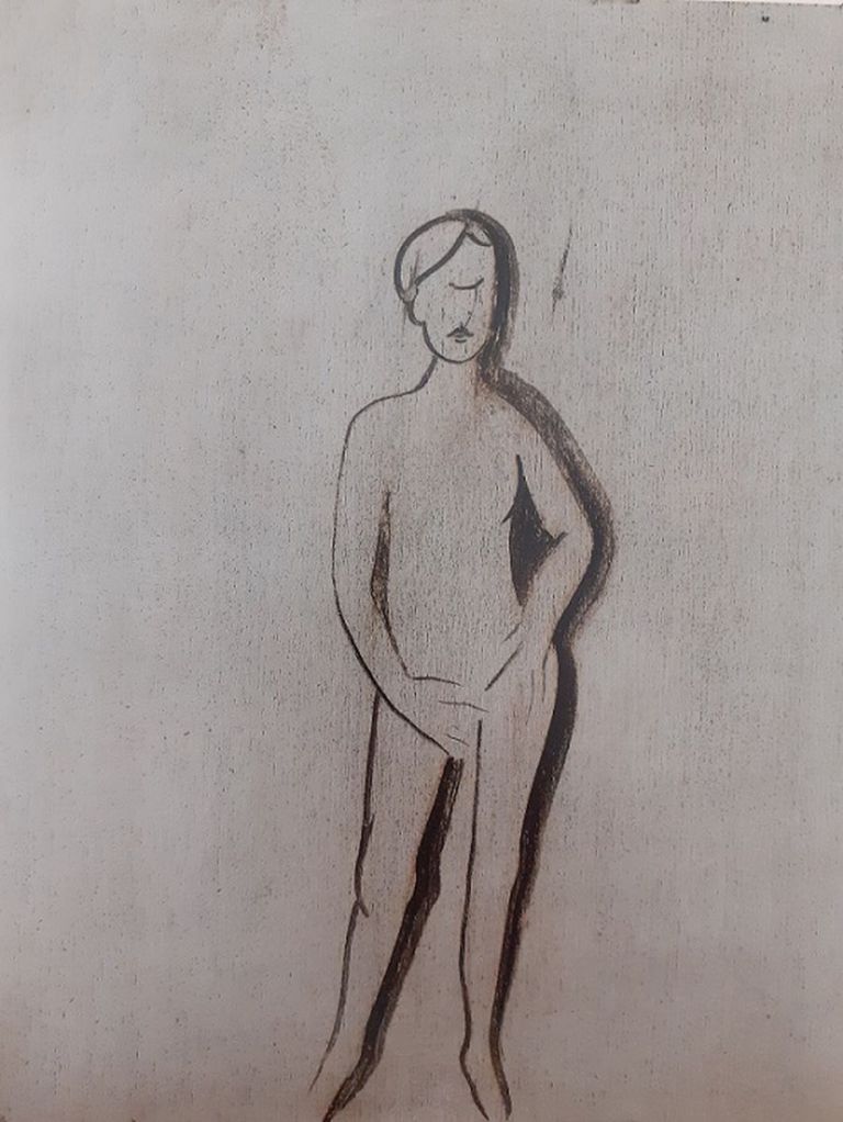 Gino De Dominicis, Ritratto di Johanna B., anni Novanta, olio su tavola, cm 50x40