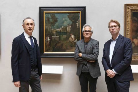 Giulio Manieri Elia, Anish Kapoor e Taco Dibbits alle Gallerie dell'Accademia, Venezia 2021. Crediti Luca Zanon