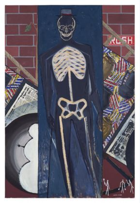 Jasper Johns, Untitled, 2018. Oil on canvas, 50 3/4 × 34 1/8 in. (128.9 × 86.7 cm). Private collection. © 2021 Jasper Johns / Licensed by VAGA at Artists Rights Society (ARS), New York. Photograph courtesy Matthew Marks Gallery, New York