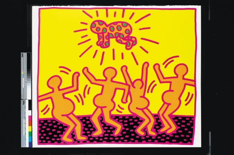 Keith Haring, Untitled (Fertility), 1983. Serigrafia su carta, 106 x 127 cm. Ed. 75/100. Courtesy of Nakamura Keith Haring Collection © Keith Haring Foundation