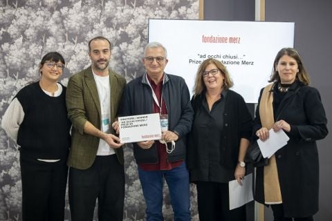 Ilaria Bonacossa; Gianluca Gentili, gallerista galleria Veda; Moiz Zilberman, gallerista galleria Zilberman; Beatrice Merz, presidente e direttrice Fondazione Merz; Agata Polizzi, coordinatrice curatoriale, ZACentrale, Palermo. Photo courtesy: Perottino-Piva / Artissima