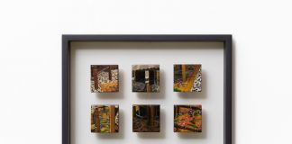 Marta Naturale, Home #5, 2014, olio su tavola, 6 elementi, 4,5x4,5 cm cadauno. Photo Daniele Molajoli