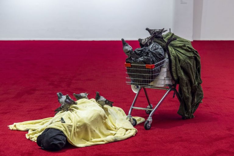 Maurizio Cattelan, Zhang San, 2021. Installation view at UCCA, Beijing 2021