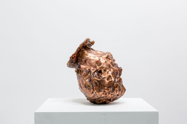 Namsal Siedlecki, Nuovo positivo, 2021, electroplated copper, 11.8 x 9.8 x 8.7 in. (30 x 25 x 22 cm). Photo by Hermes Verhaegen. Courtesy the artist