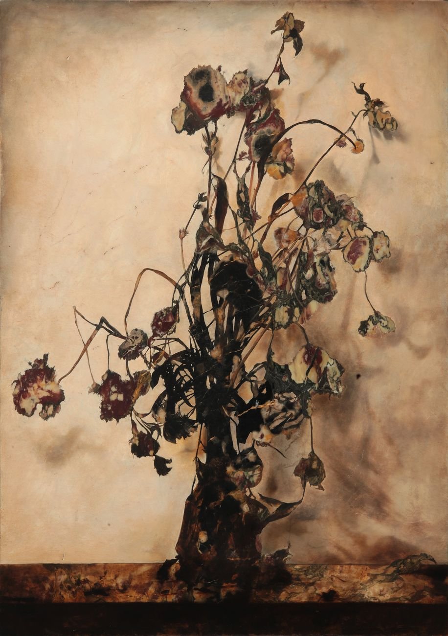 Nicola Samorì, Macello, 2021, olio su breccia di Vendome, 100 x 70 cm. Courtesy dell’artista & Monitor