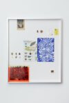 Oscar Santillán, Module for the Rediscovery of Life (0A), 2021, collage, ink on rubber, minerals, meteorite fragment, gelatin, pencil on paper and mixed media, cm 90x75. Courtesy the artist & Galleria Tiziana Di Caro. Photo Danilo Donzelli