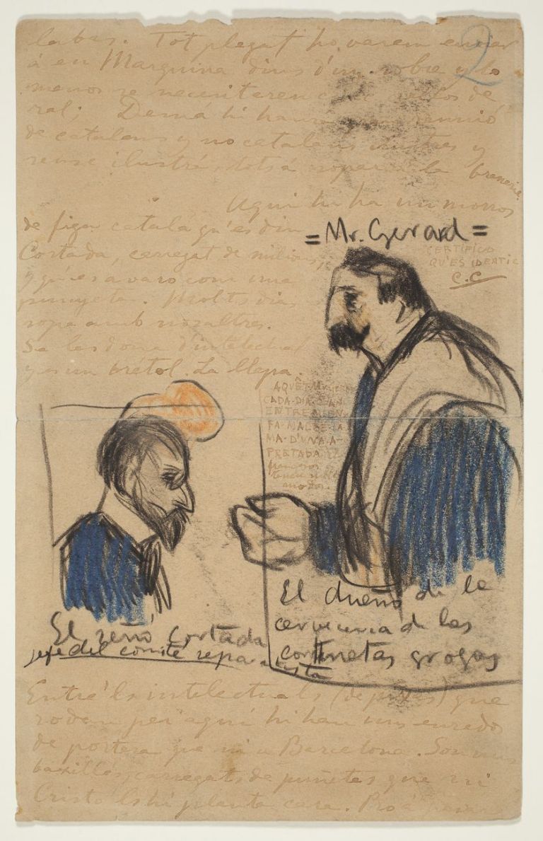 Pablo Picasso & Carlos Casagemas, Lettres aux Reventos, 25 ottobre 1900. Fondacio Picasso-Reventos, Barcellona. In deposito al Musée Picasso, Barcellona © Succession Picasso 2021