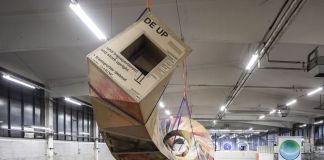 Peter Sandbichler, Twist, 2021. Installation view at House of Losing Control, Vienna Art Week 2021. Photo © Wolfgang Thaler