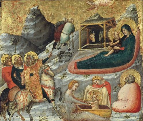 Pietro da Rimini, The Nativity and other Episodes from the Childhood of Christ, ca. 1330, Colección Thyssen Bornemisza, en depósito en el Museu Nacional d’Art de Catalunya MNAC