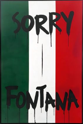 Simone D’Auria, Sorry Fontana, acrilico su tela, 150x100 cm