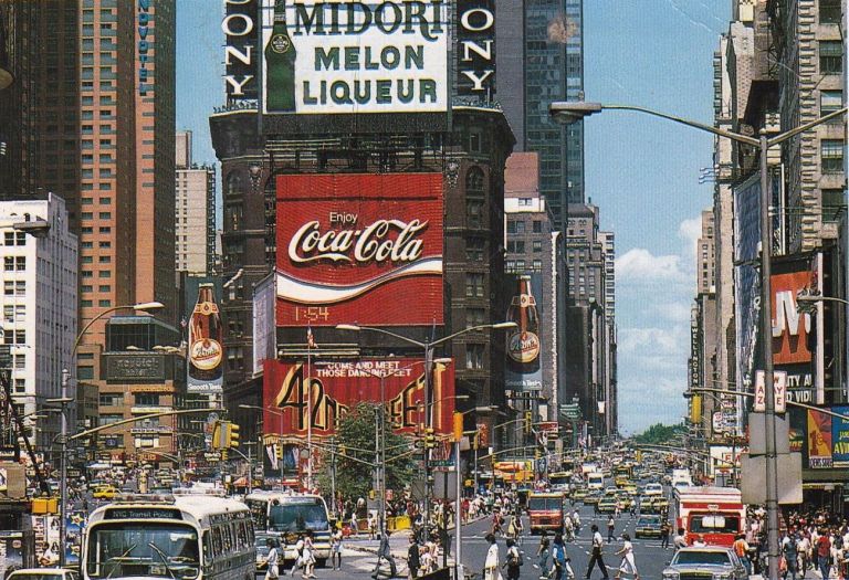Times Square in una cartolina del 1988