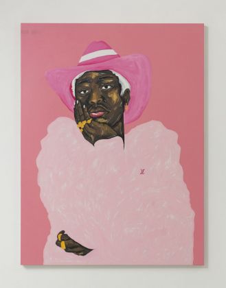 Zéh Palito, Let niggaz be gay, 2021, acrilico su tela, 160x120 cm. Photo PEPE Fotografia. Courtesy the artist & Luce Gallery, Torino