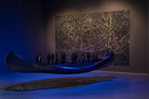 Installation view: "Betye Saar: Serious Moonlight" at the Institute of Contemporary Art, Miami, Oct 28, 2021 – Apr 17, 2022. Photo: Zachary Balber