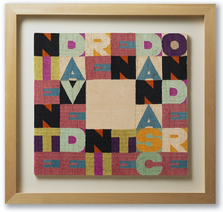 Alighiero Boetti, Niente da vedere niente da nascondere (1977), € 212.500. Courtesy Il Ponte Casa d'Aste, Milano