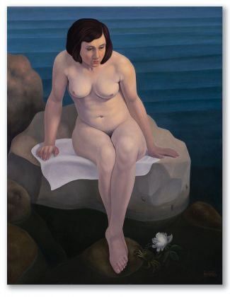 Cagnaccio di San Pietro, Nudo in riva al mare / La rosa del mare (1935), € 162.500. Courtesy Il Ponte Casa d'Aste, Milano