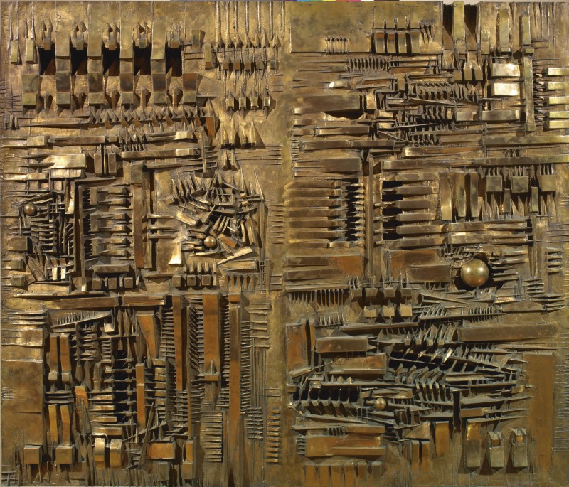 Arnaldo Pomodoro Bassorilievo 1962 Bronzo dorato 