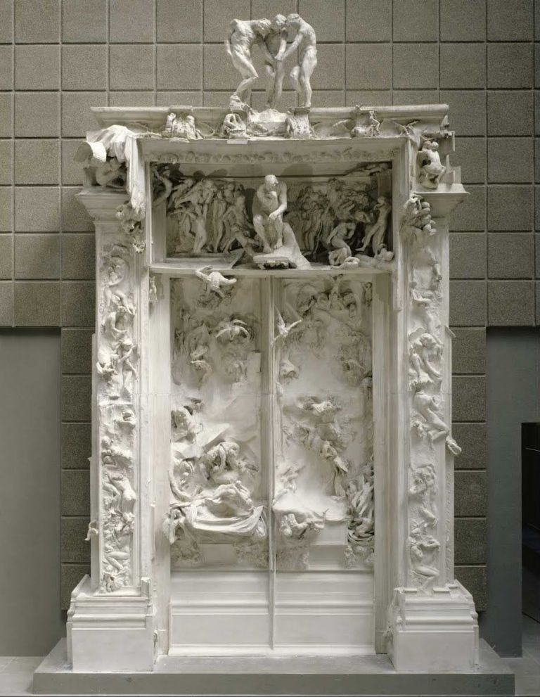 Auguste Rodin, La porta dell’Inferno, 1880 1917, calco in gesso in due parti del 1989. Parigi, Musée Rodin © 2021 Musée Rodin – ADAGP