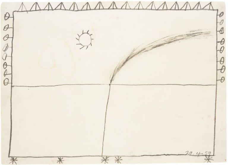 Bob Law, Drawing 29.4.59, 1959, pencil on handmade paper, embossed, 25.3 x 35.5 cm