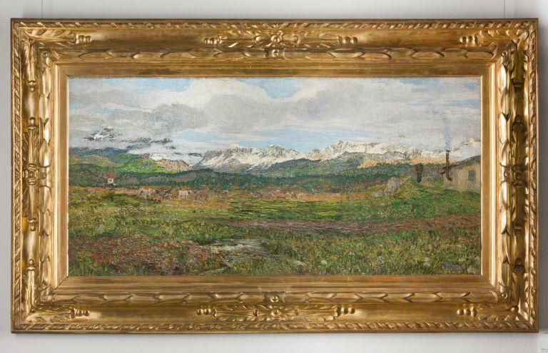 Giovanni Segantini, Paesaggio sul Maloja (Ritorno al paese natio), 1895, olio su tela, cm 60x125© Comune di Milano – all rights reserved – Galleria d’Arte Moderna, Milano – Umberto Armiraglio