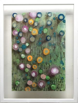 Giacinto Occhionero, concetto spaziale temporaneo, 2018, pittura spray su plexiglas, 100x75 cm