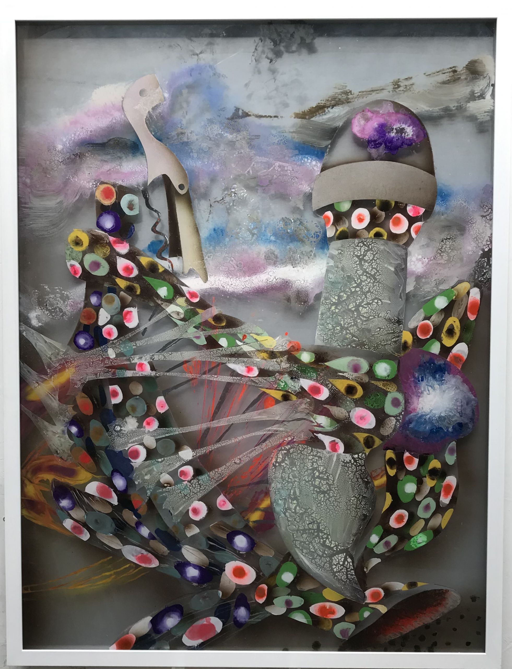 Giacinto Occhionero, neck bottle head, 2021, pittura spray su plexiglas, 100x75 cm