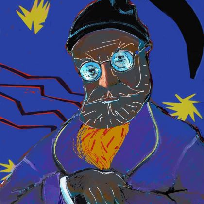 Giorgio Valentini, Henri Matisse 1, 2018, tecnica mista su communication, cm 148x148