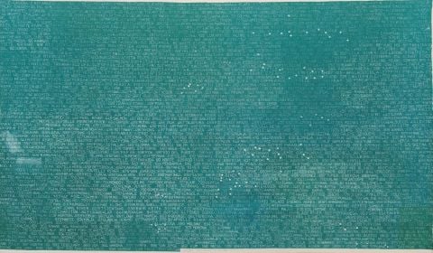 I mille fiumi più lunghi del mondo, Alighiero Boetti, 1983, stampa tipografica su carta