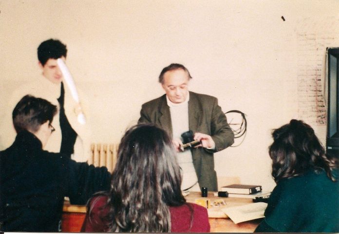 Luigi Ghirri con gli studenti