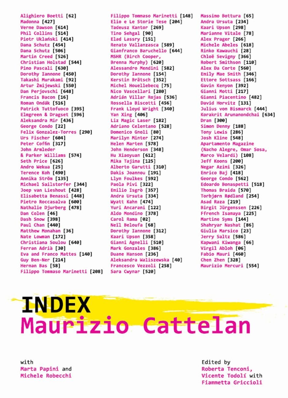 Maurizio Cattelan – Index (Marsilio, Venezia 2021)