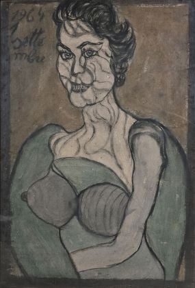 Pietro Ghizzardi, Senza titolo, 1964, tecnica mista su cartone, 78x53 cm