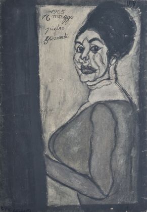 Pietro Ghizzardi, Senza titolo, 1965, tecnica mista su cartone, 79x54 cm
