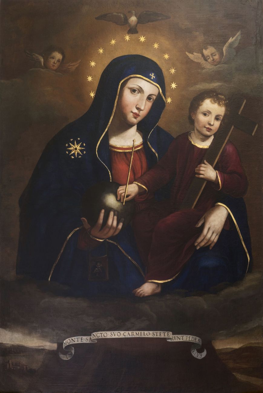 Plautilla Bricci, Madonna col Bambino (Icona miracolosa della Vergine del Carmelo), 1640 ca., olio su tela. Roma, Santa Maria in Montesanto