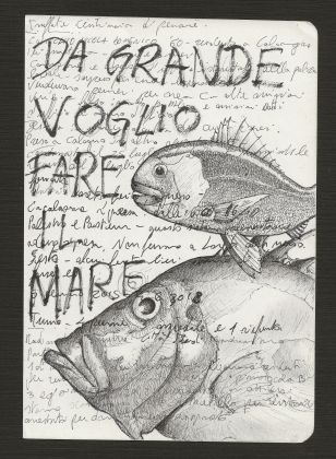Salvatore Garzillo, E Tu, 2019, ink on paper, 10,4x15 cm