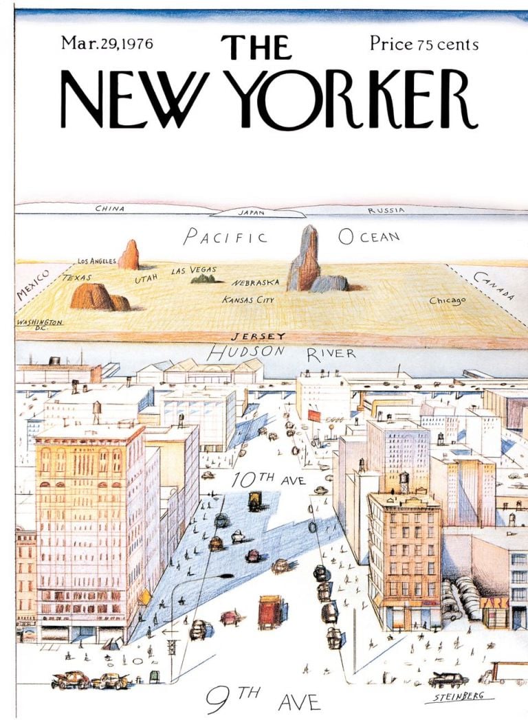 Saul Steinberg, Cover of The New Yorker, Mar.29, 1976 © The Saul Steinberg Foundation /Artists Rights Society (ARS), New York Cover reprinted with permission of The New Yorker magazine. All rights reserved